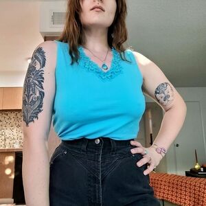 Turquoise Coldwater Creek Tank Top